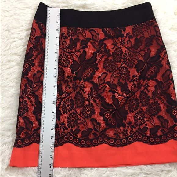 The Limited Orange Black Lace Skirt 2 - Picture 2 of 7